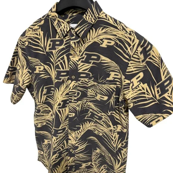 Purdue Boilermakers Button Up Aloha Shirt Size Large Tellum + Chop - Picture 2 of 6